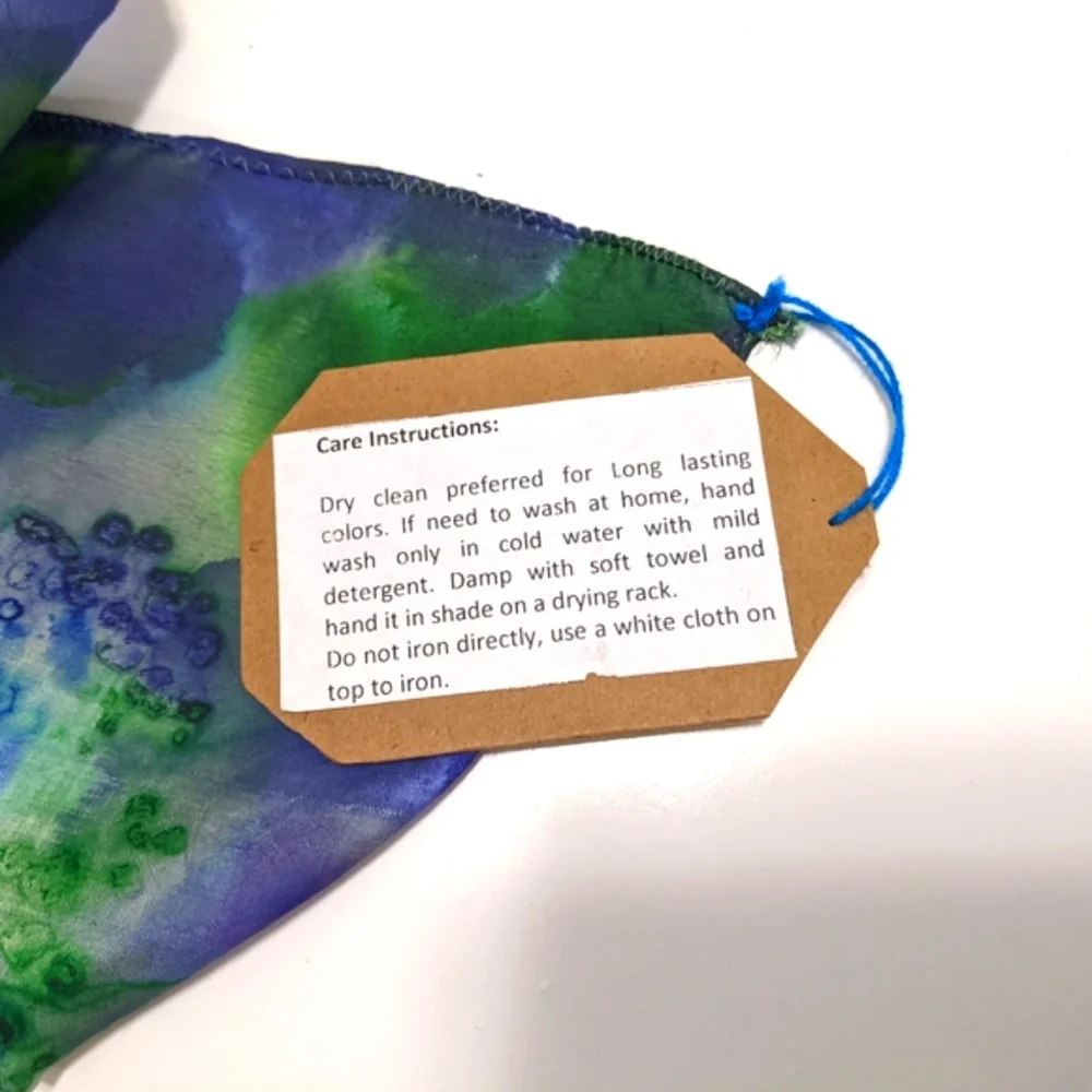 Hand Painted Silk Scarf, NWT